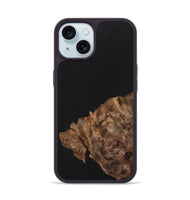 iPhone 15 Wood+Resin Phone Case - Isla (Pure Black, 701132)