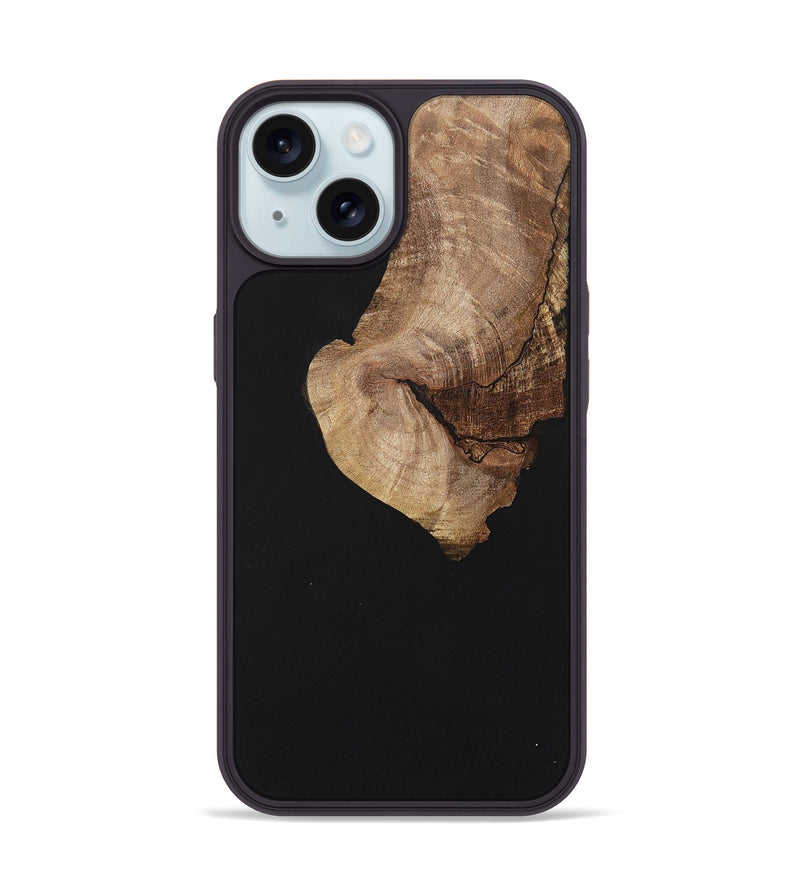 iPhone 15 Wood+Resin Phone Case - Griffin (Pure Black, 701145)