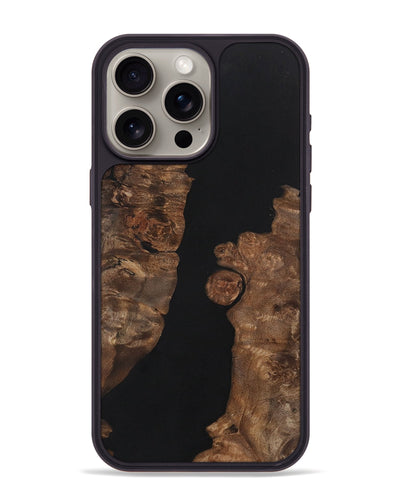 iPhone 15 Pro Max Wood+Resin Phone Case - Ivy (Pure Black, 701147)