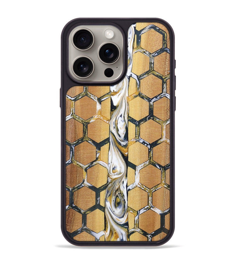 iPhone 15 Pro Max Wood+Resin Phone Case - Issac (Pattern, 701393)