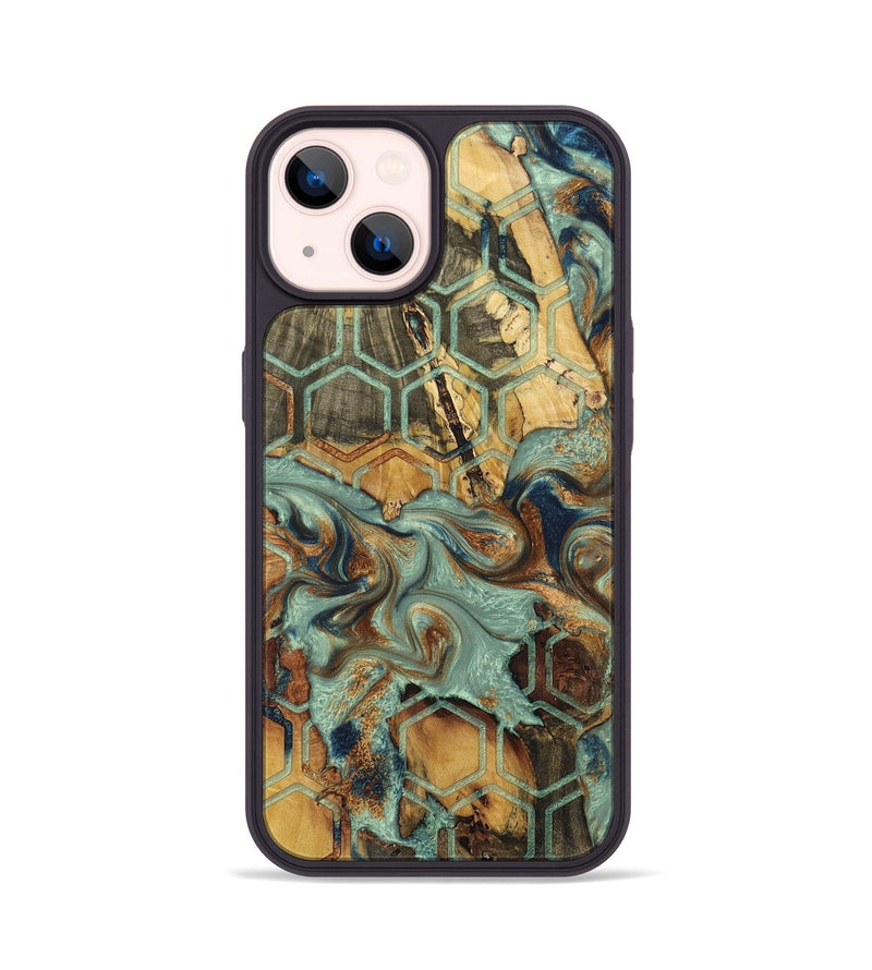 iPhone 14 Wood+Resin Phone Case - Reginald (Pattern, 701400)