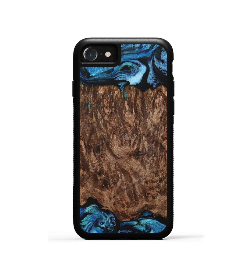 iPhone SE Wood+Resin Phone Case - Juanita (Blue, 701664)