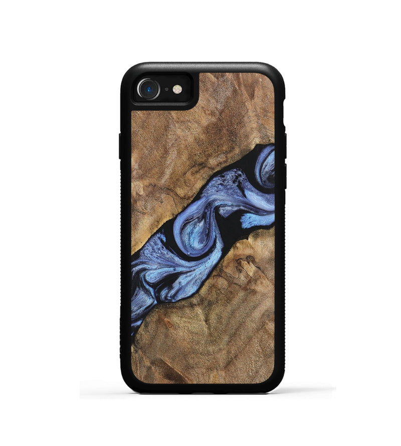 iPhone SE Wood+Resin Phone Case - Jaclyn (Blue, 701666)