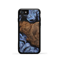 iPhone SE Wood+Resin Phone Case - Bobbi (Blue, 701674)