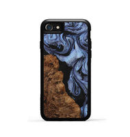 iPhone SE Wood+Resin Phone Case - Gianni (Blue, 701684)