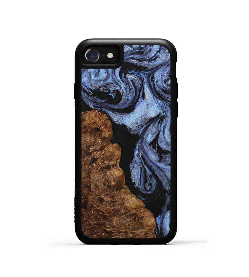 iPhone SE Wood+Resin Phone Case - Gianni (Blue, 701684)