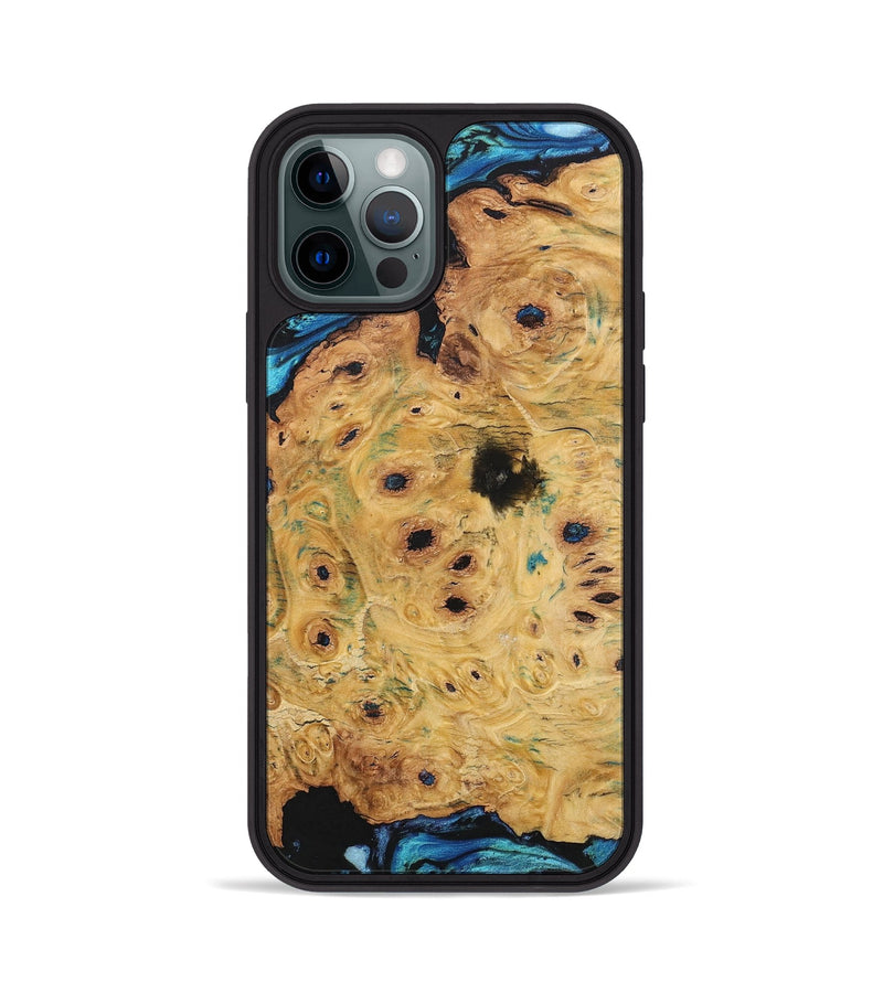 iPhone 12 Pro Wood+Resin Phone Case - Vicky (Blue, 701687)