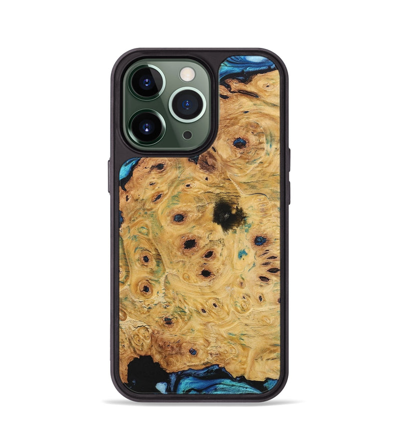 iPhone 13 Pro Wood+Resin Phone Case - Vicky (Blue, 701687)