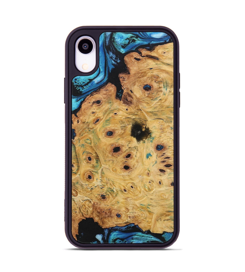 iPhone Xr Wood+Resin Phone Case - Vicky (Blue, 701687)