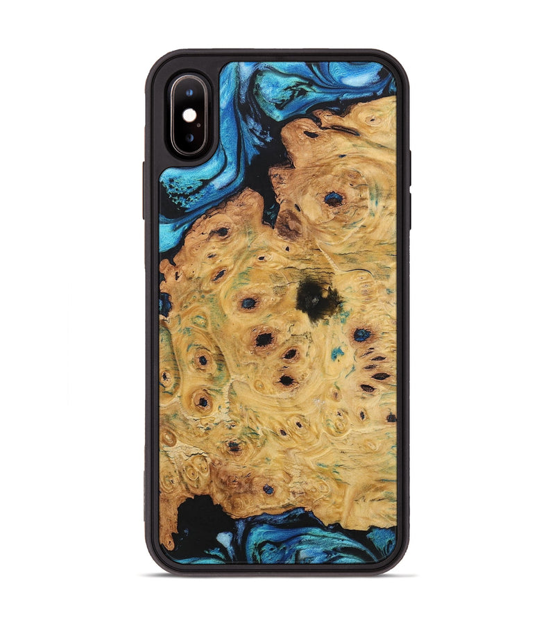 iPhone Xs Max Wood+Resin Phone Case - Vicky (Blue, 701687)