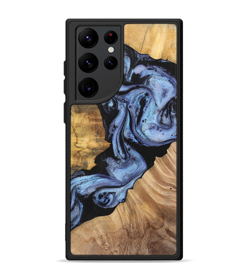 Galaxy S22 Ultra Wood+Resin Phone Case - Rosa (Blue, 701688)