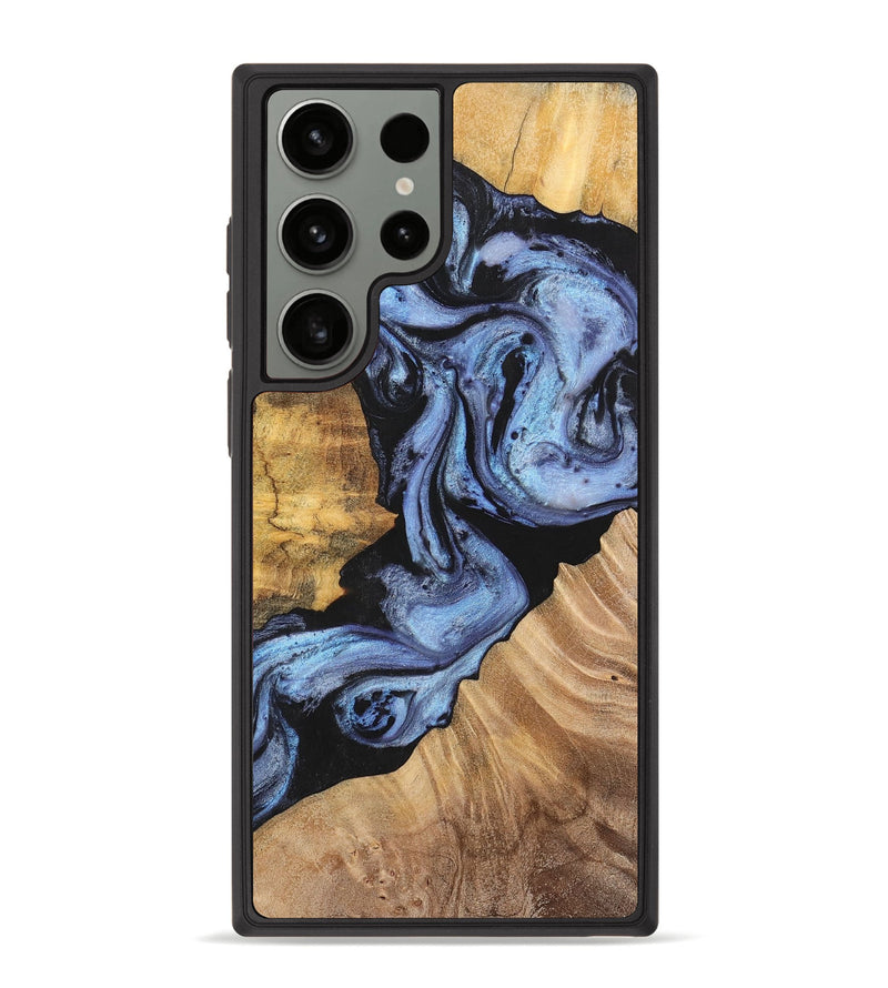 Galaxy S23 Ultra Wood+Resin Phone Case - Rosa (Blue, 701688)