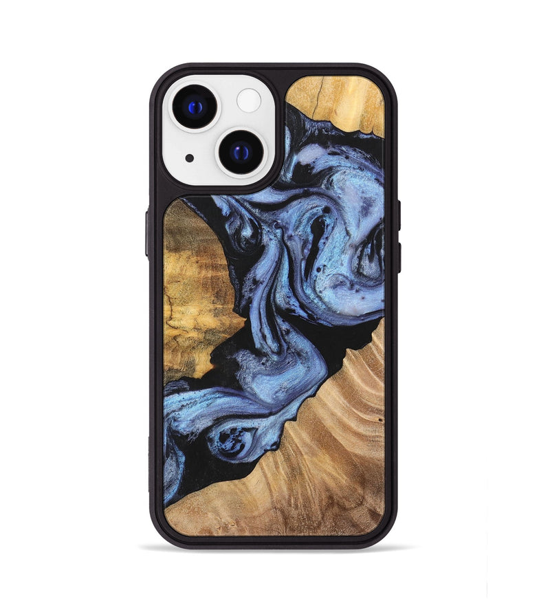 iPhone 13 Wood+Resin Phone Case - Rosa (Blue, 701688)