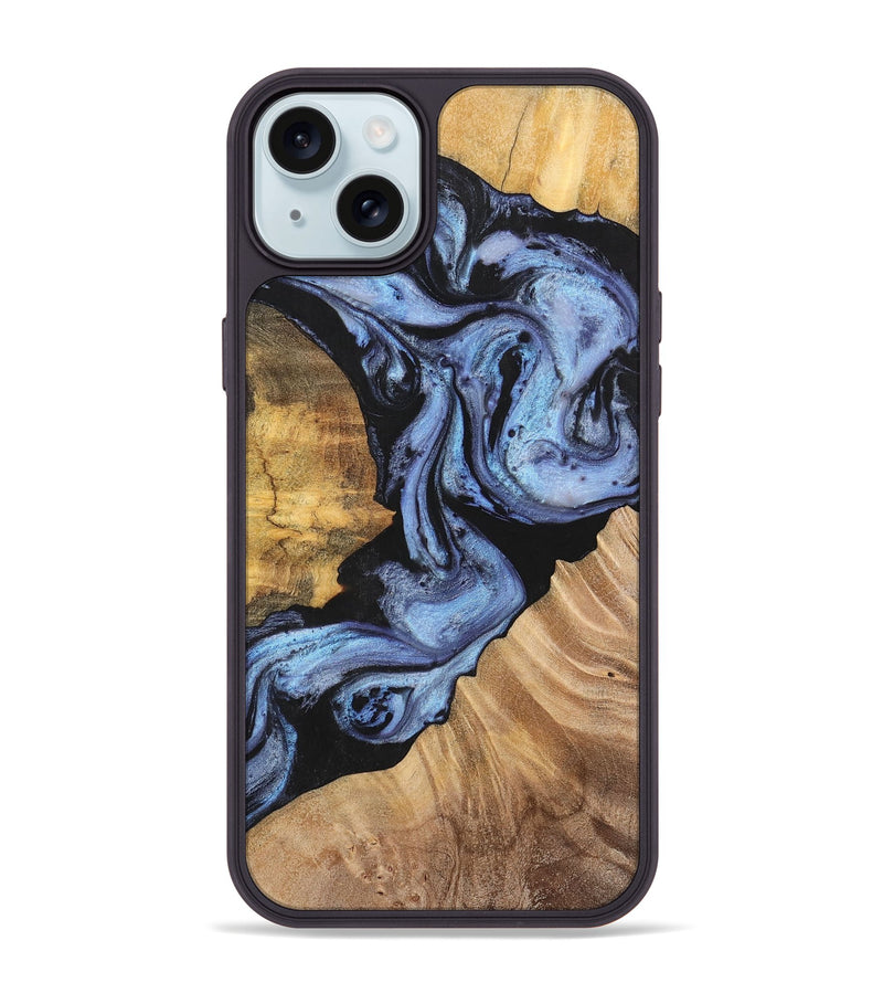 iPhone 15 Plus Wood+Resin Phone Case - Rosa (Blue, 701688)