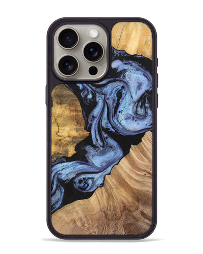 iPhone 15 Pro Max Wood+Resin Phone Case - Rosa (Blue, 701688)