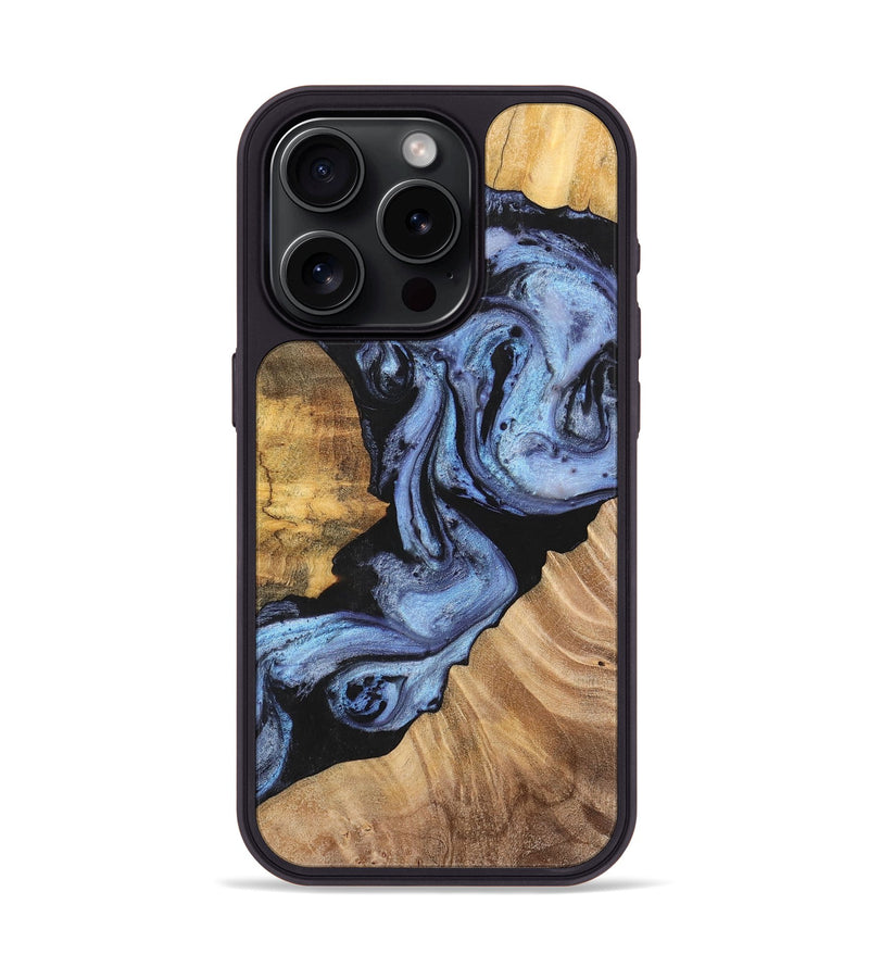 iPhone 15 Pro Wood+Resin Phone Case - Rosa (Blue, 701688)