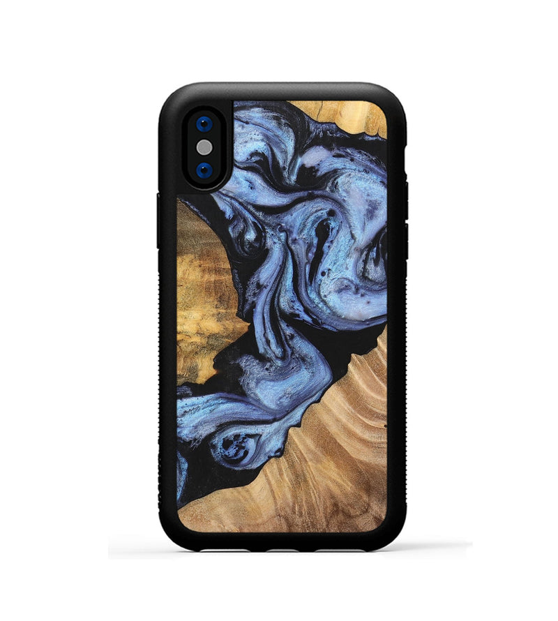 iPhone Xs Wood+Resin Phone Case - Rosa (Blue, 701688)