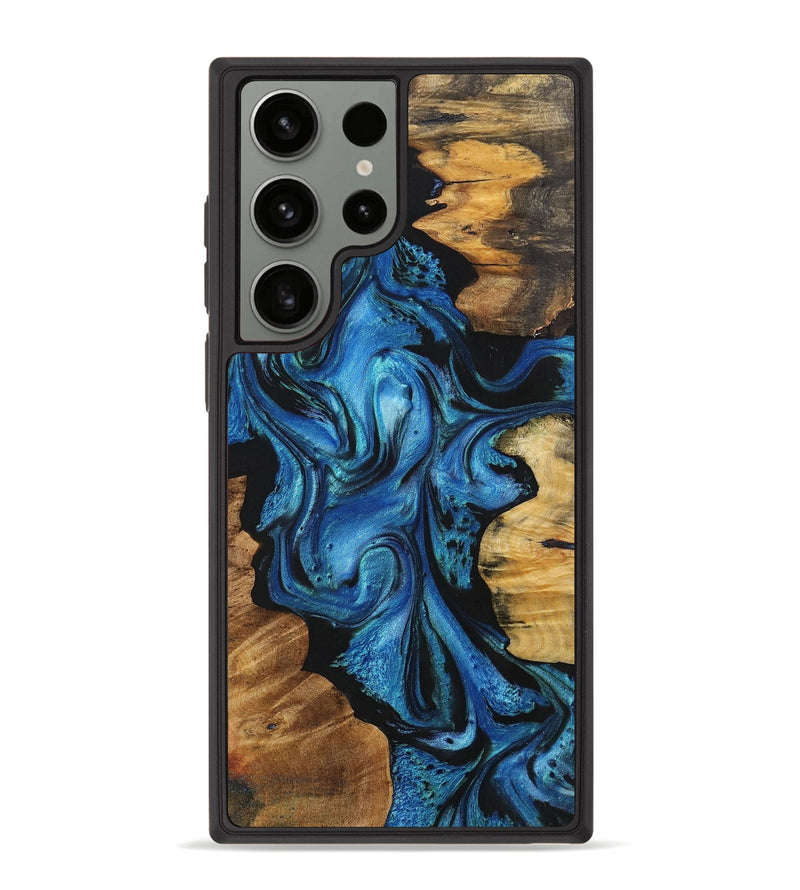 Galaxy S23 Ultra Wood+Resin Phone Case - Miguel (Blue, 701689)