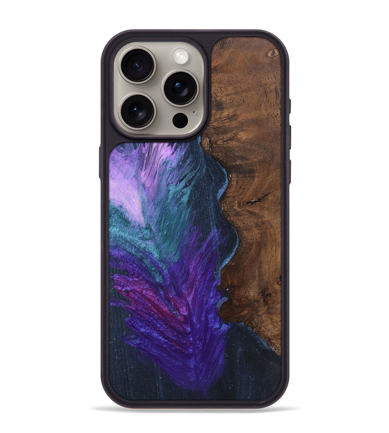 iPhone 15 Pro Max Wood+Resin Phone Case - Harvey (Purple, 701697)