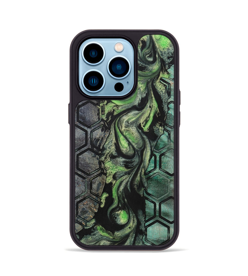 iPhone 14 Pro Wood+Resin Phone Case - Zander (Pattern, 701707)