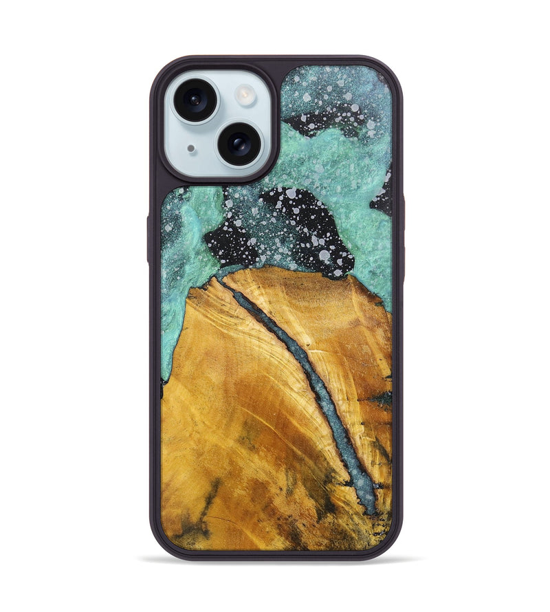 iPhone 15 Wood+Resin Phone Case - Cecilia (Cosmos, 701725)