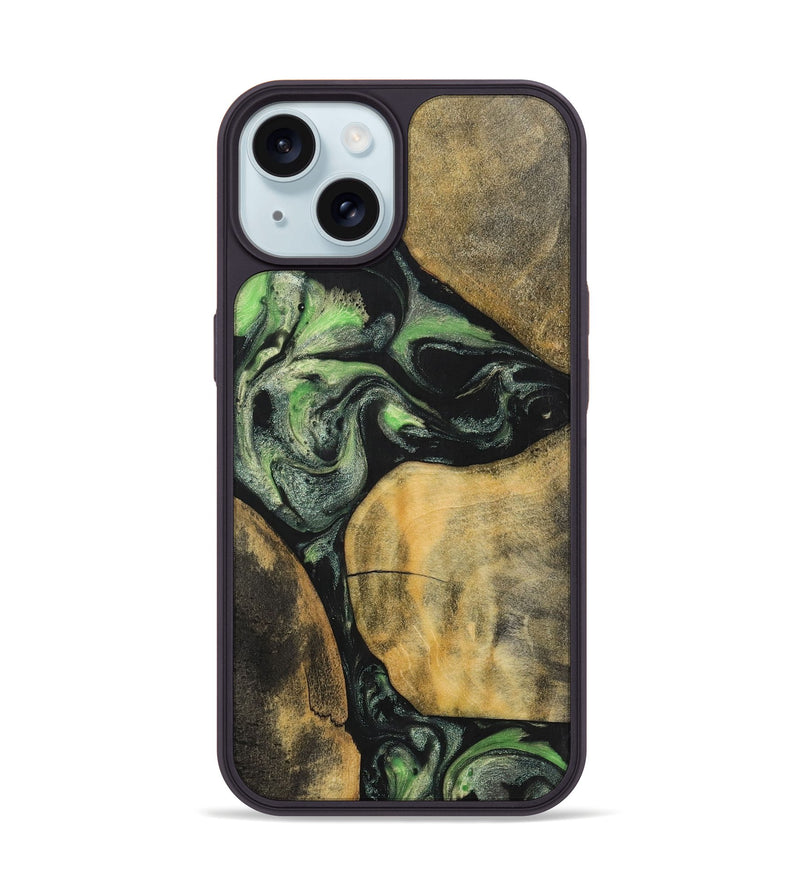 iPhone 15 Wood+Resin Phone Case - Brenden (Mosaic, 701735)