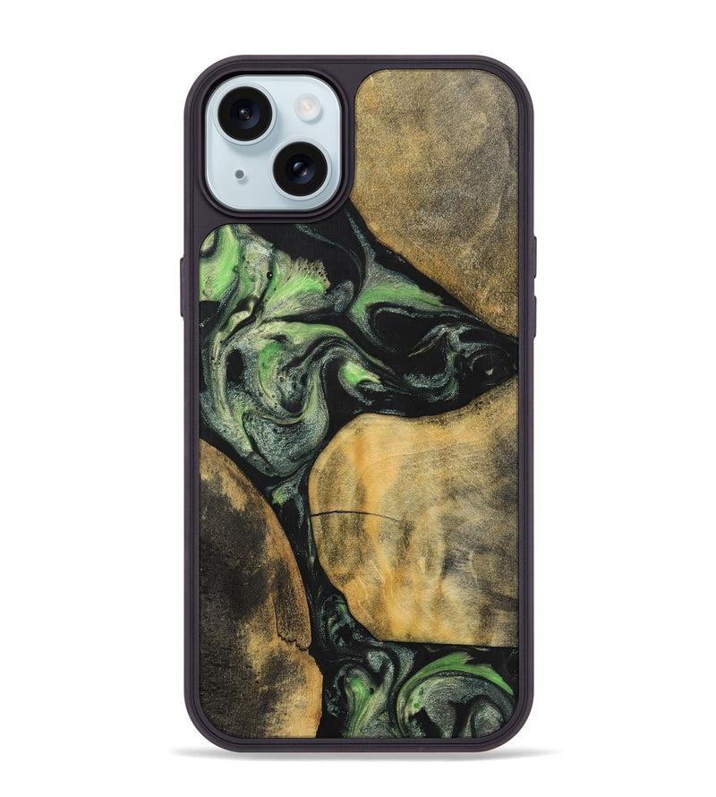 iPhone 15 Plus Wood+Resin Phone Case - Brenden (Mosaic, 701735)
