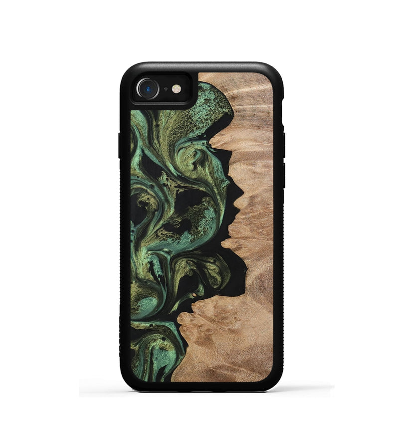 iPhone SE Wood+Resin Phone Case - Parker (Green, 701738)