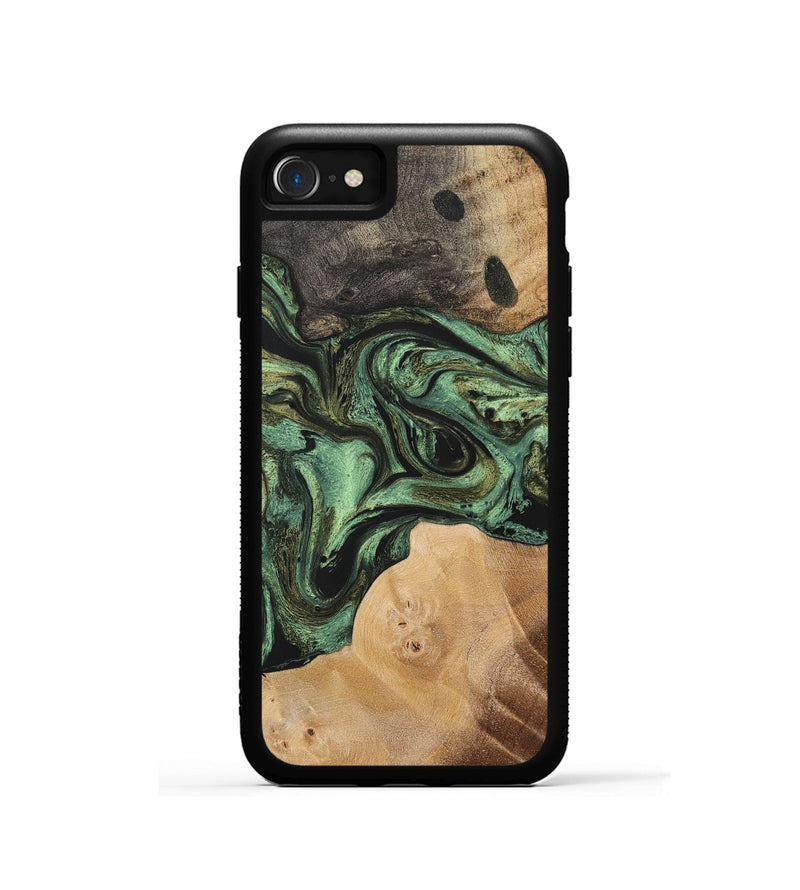 iPhone SE Wood+Resin Phone Case - Brock (Green, 701749)