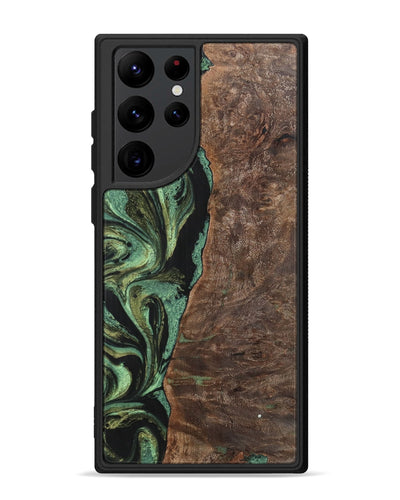 Galaxy S22 Ultra Wood+Resin Phone Case - Doris (Green, 701760)