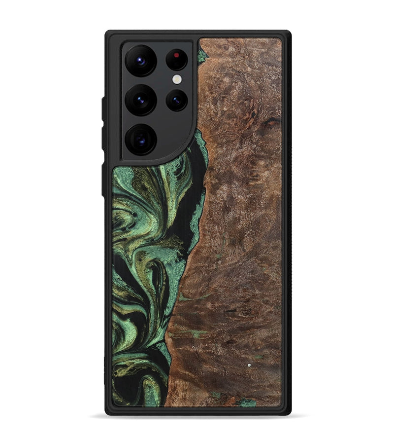 Galaxy S22 Ultra Wood+Resin Phone Case - Doris (Green, 701760)