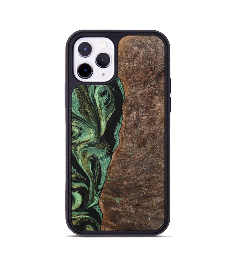 iPhone 11 Pro Wood+Resin Phone Case - Doris (Green, 701760)