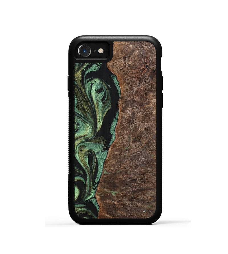 iPhone SE Wood+Resin Phone Case - Doris (Green, 701760)