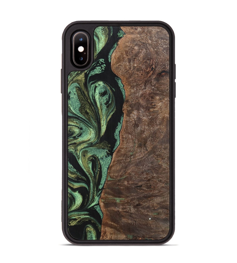 iPhone Xs Max Wood+Resin Phone Case - Doris (Green, 701760)