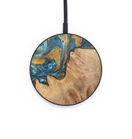 Circle Wood+Resin Wireless Charger - Julia (Teal & Gold, 701771)