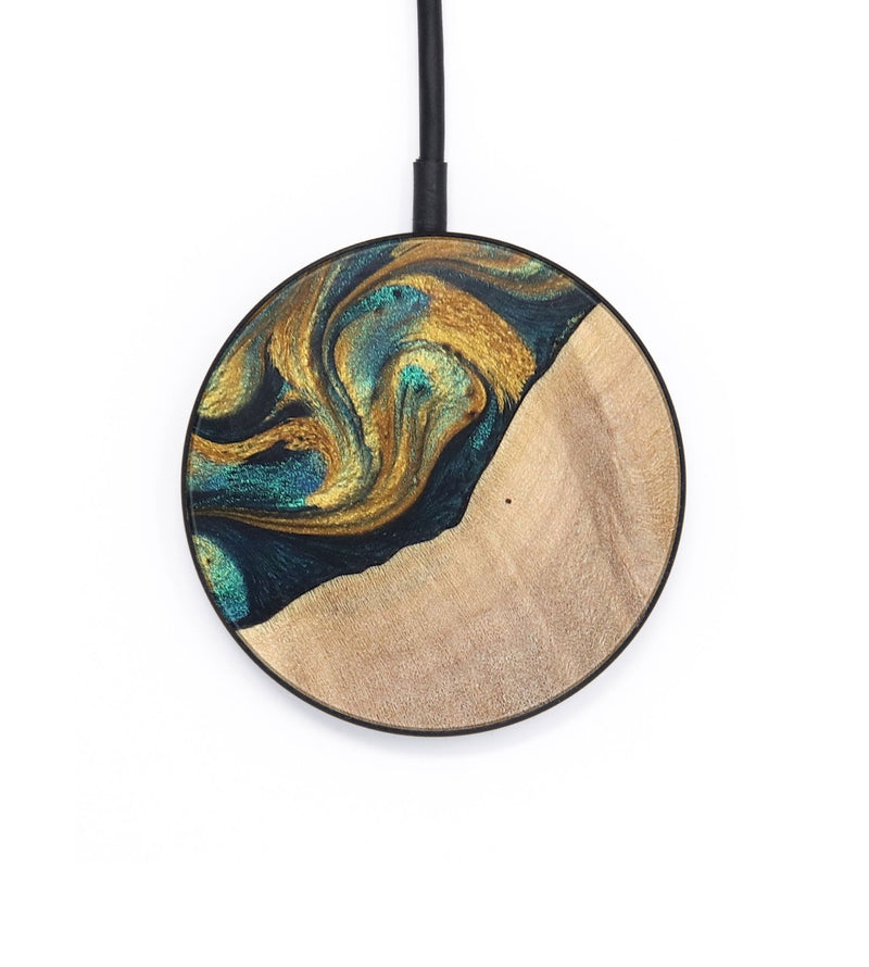 Circle Wood+Resin Wireless Charger - Kingston (Teal & Gold, 701773)