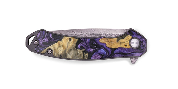 EDC Wood+Resin Pocket Knife - Della (Purple, 701825)