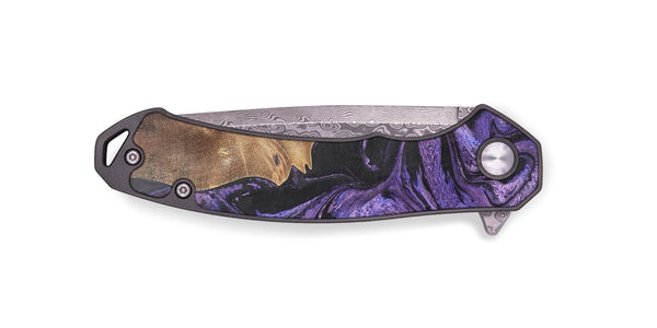 EDC Wood+Resin Pocket Knife - Paisley (Purple, 701832)