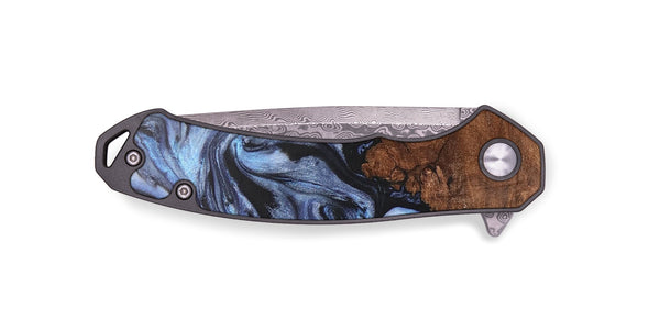 EDC Wood+Resin Pocket Knife - Vanessa (Blue, 701856)
