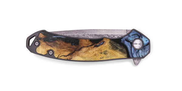 EDC Wood+Resin Pocket Knife - Roland (Blue, 701858)