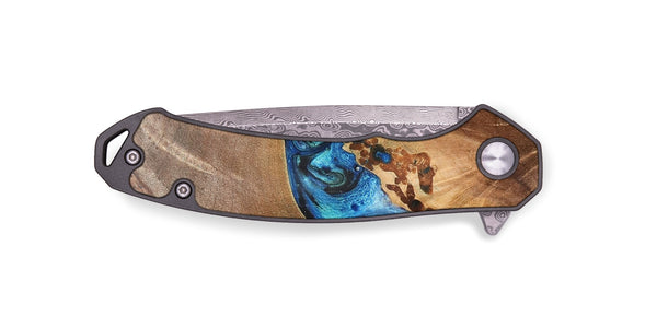 EDC Wood+Resin Pocket Knife - Tasha (Blue, 701862)