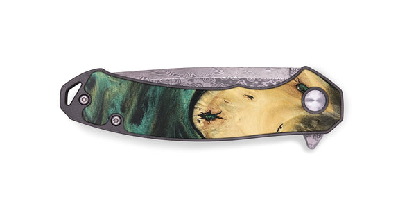 EDC Wood+Resin Pocket Knife - Jeffrey (Green, 701864)