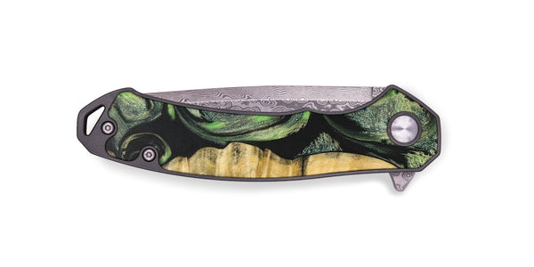 EDC Wood+Resin Pocket Knife - Hannah (Green, 701867)
