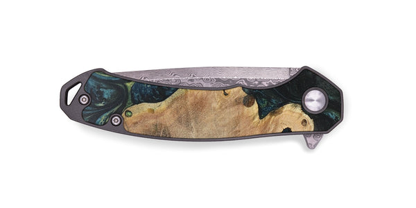 EDC Wood+Resin Pocket Knife - Tamika (Green, 701868)