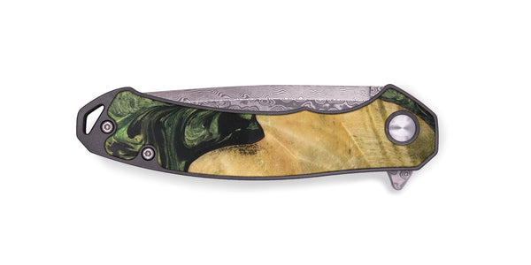 EDC Wood+Resin Pocket Knife - Brandi (Green, 701870)