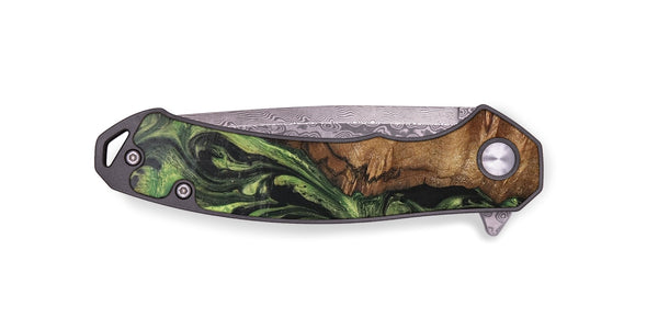 EDC Wood+Resin Pocket Knife - Marquita (Green, 701871)