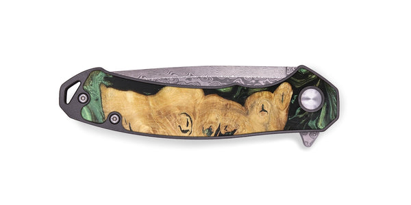 EDC Wood+Resin Pocket Knife - Audrey (Green, 701875)