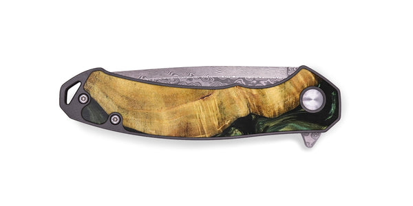 EDC Wood+Resin Pocket Knife - Isabelle (Green, 701878)