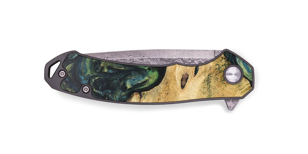 EDC Wood+Resin Pocket Knife - Duane (Green, 701880)