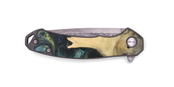 EDC Wood+Resin Pocket Knife - Ethel (Green, 701881)